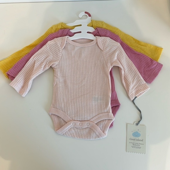 Cloud Island 3-Pack Long Sleeve Bodysuits/Onesies - Picture 1 of 7
